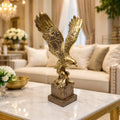 Golden eagle decorative sculpture with detailed wing design for tabletop decor