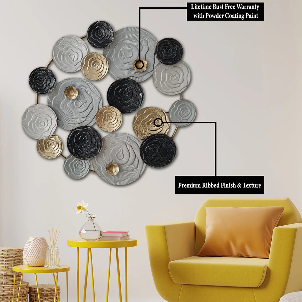 Circular metal discs with features